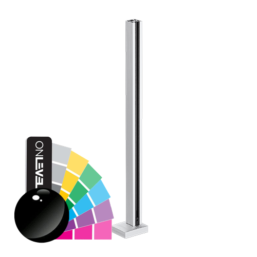 GUARDIAN OF THE UNIVERSE endpost top handrail 58x58mm H=1100mm glass 10.76mm, alum. RAL shiny