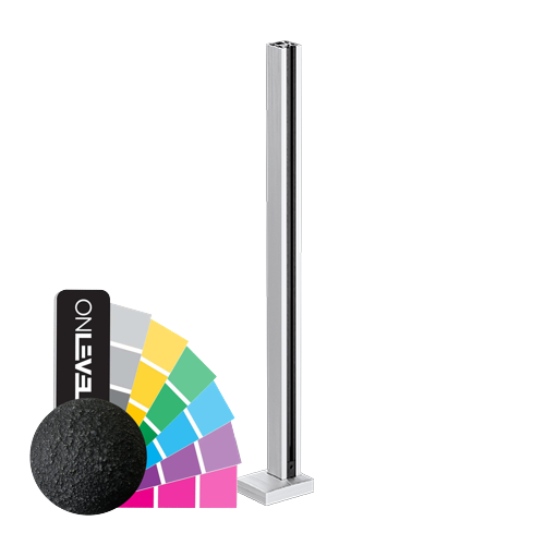 GUARDIAN OF THE UNIVERSE endpost top handrail 58x58mm H=1100mm glass 10.76mm, aluminum RAL struct.