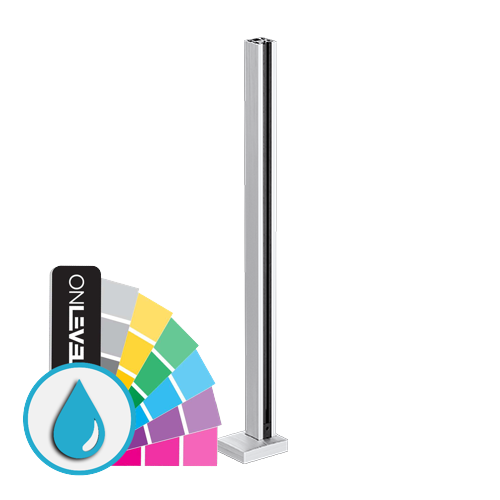 GUARDIAN OF THE UNIVERSE endpost top handrail 58x58mm H=1100mm glass 10.76mm, aluminum ARMOR RAL