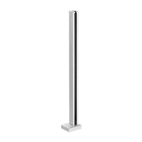 GUARDIAN OF THE UNIVERSE midpost top open 58x58mm H=1100mm glass 10.76mm, alum. natural anodized