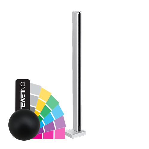GUARDIAN OF THE UNIVERSE midpost top open 58x58mm H=1100mm glass 10.76mm, aluminum RAL matt