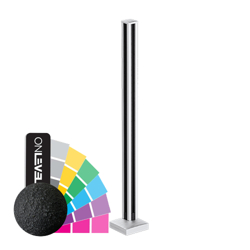 GUARDIAN OF THE UNIVERSE cornerpost top closed 58x58mm H=1100mm glass 10.76mm, aluminum RAL struct.