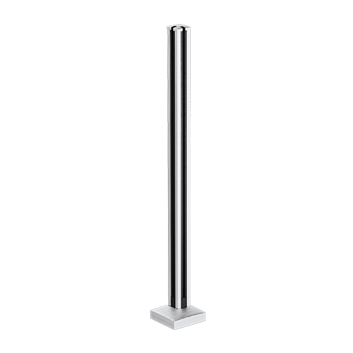 GUARDIAN OF THE UNIVERSE cornerpost top open 58x58mm H=1100mm glass 10.76mm, alum. natural anodized