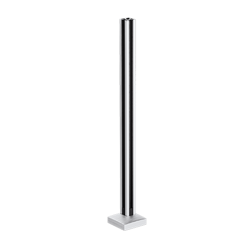 GUARDIAN OF THE UNIVERSE cornerpost top handrail 58x58mm H=1100mm glass 10.76mm, aluminum mill finish