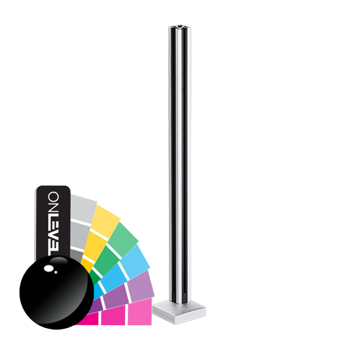 GUARDIAN OF THE UNIVERSE cornerpost top handrail 58x58mm H=1100mm glass 10.76mm, alum. RAL shiny