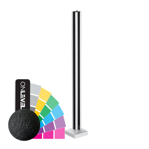 GUARDIAN OF THE UNIVERSE cornerpost top handrail 58x58mm H=1100mm glass 10.76mm, aluminum RAL struct.