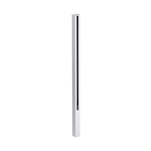 GUARDIAN OF THE UNIVERSE endpost side closed 58x65mm H=1400mm glass 10.76mm, aluminum mill finish