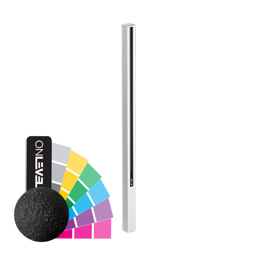 GUARDIAN OF THE UNIVERSE endpost side closed 58x65mm H=1400mm glass 10.76mm, aluminum RAL matt