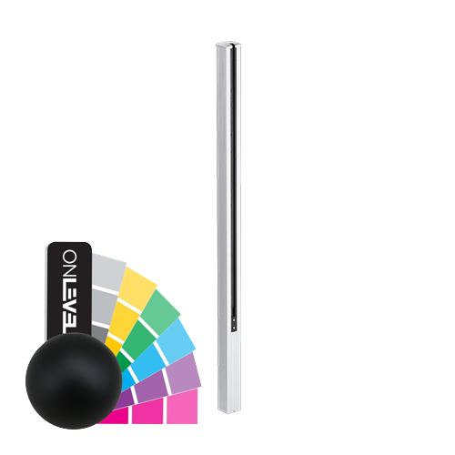 GUARDIAN OF THE UNIVERSE endpost side open 58x65mm H=1400mm glass 10.76mm, aluminum RAL matt