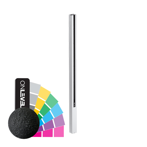 GUARDIAN OF THE UNIVERSE midpost side handrail 58x65mm H=1400mm glass 10.76mm, aluminum RAL struct.