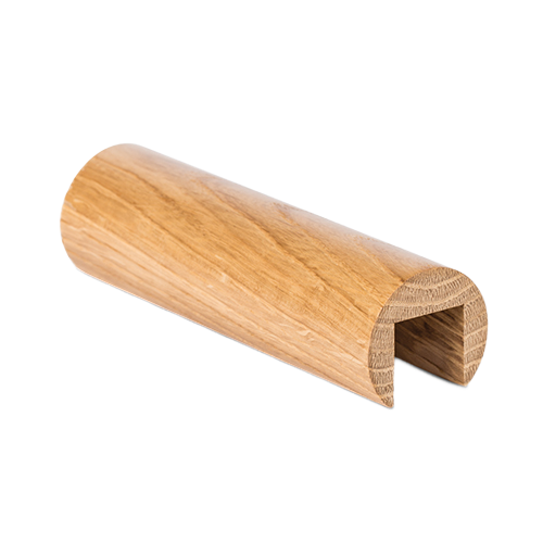 Glass handrail Ø42mm L=2.5mtr oak laquered