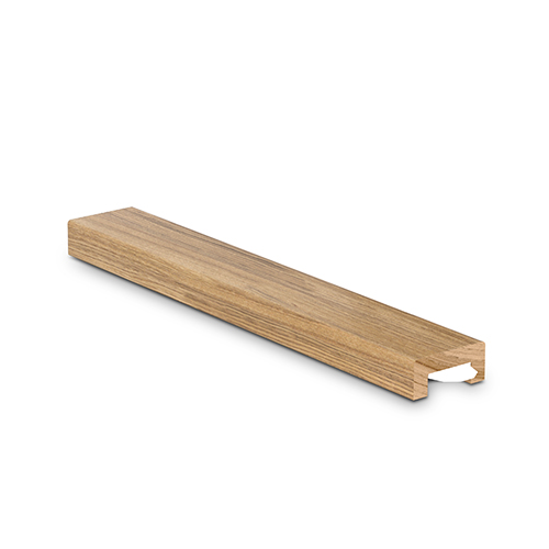Glass edge protection, glass 19-21.5mm L=2500mm, oak laquered incl. glass mounting tape