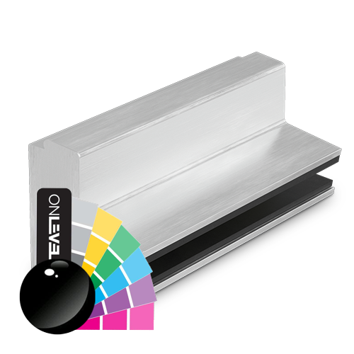 AIRFORCE L=1400mm for glass 17.52/21.52mm, aluminum RAL shiny