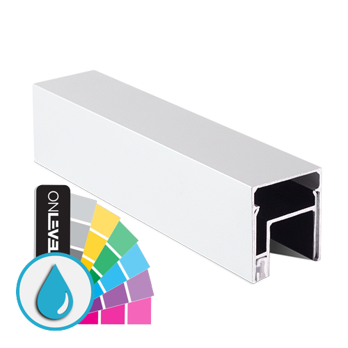 LAZORTRACK complete set 42x48mm glass mounting, glass 20-21.5mm L=2.5mtr aluminum ARMOR RAL