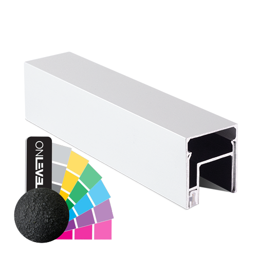 LAZORTRACK complete set 42x48mm glass mounting, glass 8-11mm L=10mtr aluminum RAL struct.