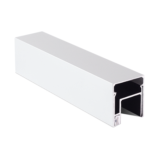 LAZORTRACK complete set 42x48mm glass mounting, glass 20-21.5mm L=10mtr alum. natural anodized