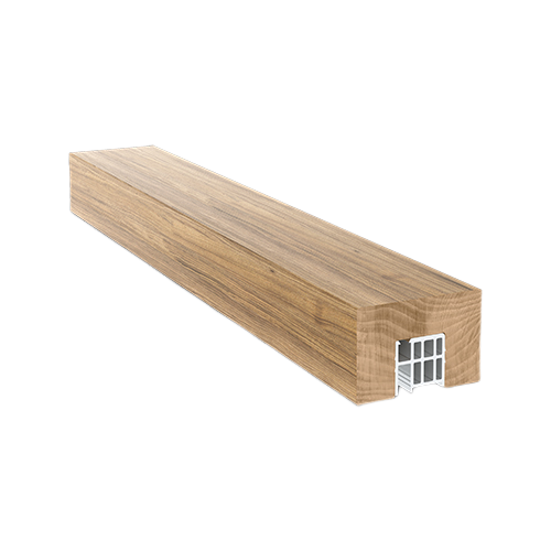 LAZORTRACK glass handrail 60x40mm L=2.5mtr, oak laquered (discontinued product until 30/06/2026 or while stocks last)