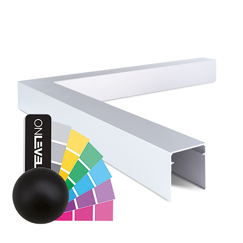 LAZORTRACK inside corner 90° 42x48mm, aluminum RAL matt