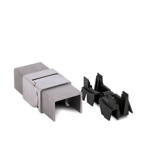 LAZORTRACK corner connect. 40x30x1mm vertical adjustable 180-135° AISI 316 satined