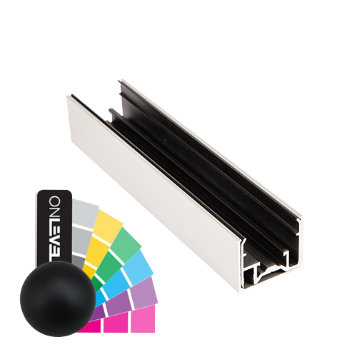 LAZORTRACK wall handrail set 42x34mm L=2.5mtr, aluminum RAL matt