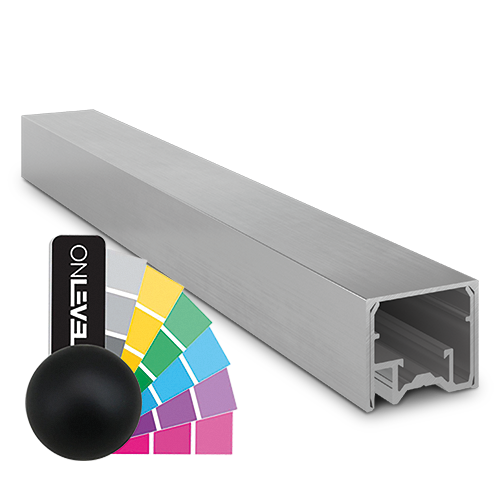 LAZORTRACK wall handrail 42x34mm L=5000mm, aluminum RAL matt