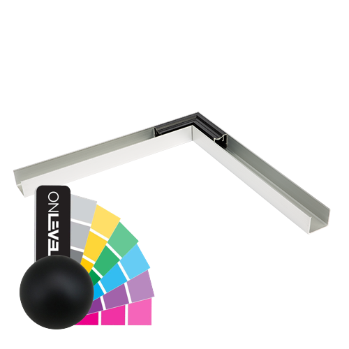 LAZORTRACK wall handrail 42x34mm inside corner 90°, aluminum RAL matt