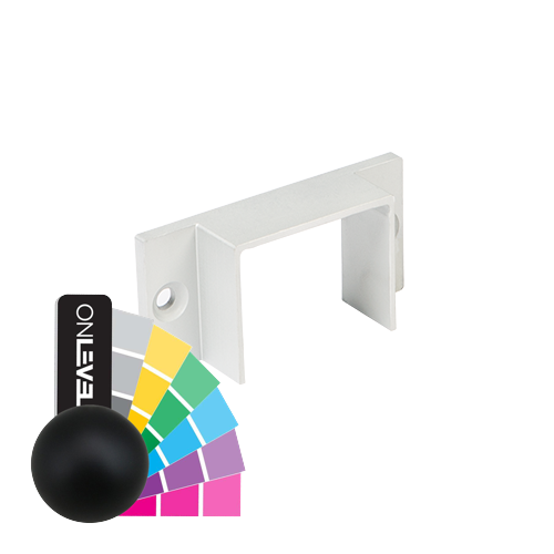 LAZORTRACK wall handrail 42x34mm wall connector, aluminum RAL matt