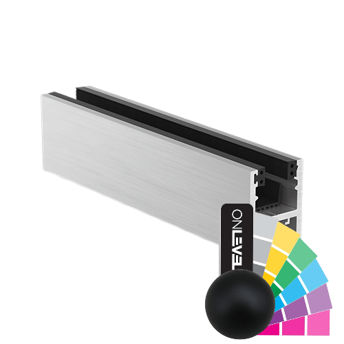 KAZIWALL top profile glass 16.76/17.52mm L=2500mm, aluminum RAL matt