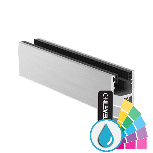 KAZIWALL top profile glass 16.76/17.52mm L=2500mm, aluminum ARMOR RAL