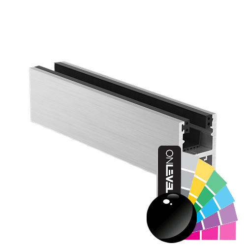 KAZIWALL top profile glass 20.76/21.52mm L=2500mm, aluminum RAL shiny