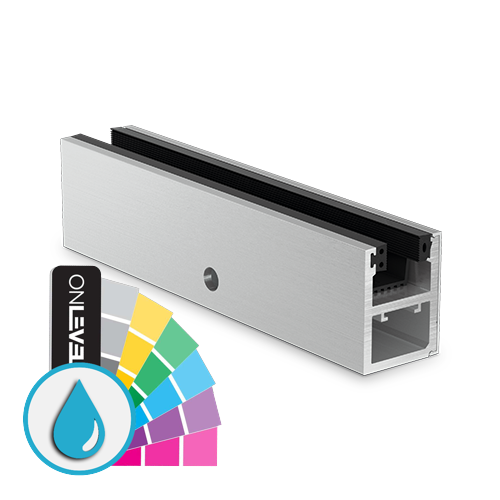 KAZIWALL side profile glass 16.76/17.52mm L=2500mm, aluminum ARMOR RAL