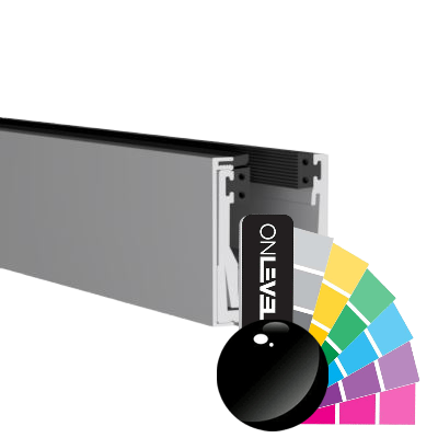 KAZIWALL top profile 2-piece glass 20.76/21.52mm L=2500mm, aluminum RAL shiny