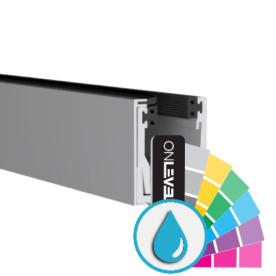 KAZIWALL top profile 2-piece glass 20.76/21.52mm L=2500mm, aluminum ARMOR RAL