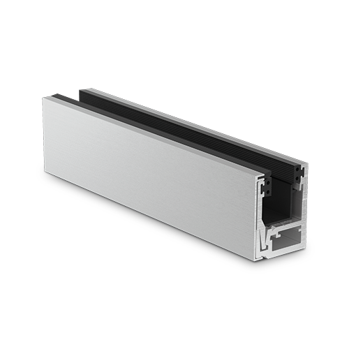 KAZIWALL top profile 2-piece glass 16.76/17.52mm L=5000mm, aluminum natural anodized
