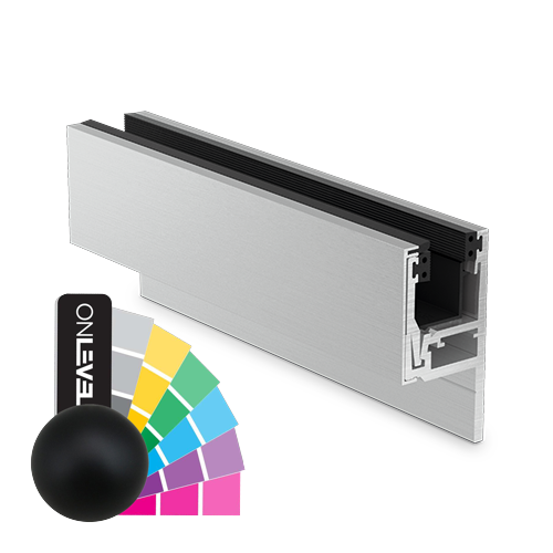 KAZIWALL side profile 2-piece glass 16.76/17.52mm L=2500mm, aluminum RAL matt