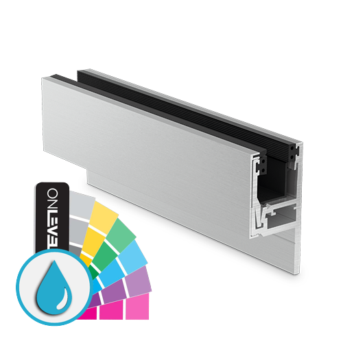KAZIWALL side profile 2-piece glass 16.76/17.52mm L=2500mm, aluminum ARMOR RAL