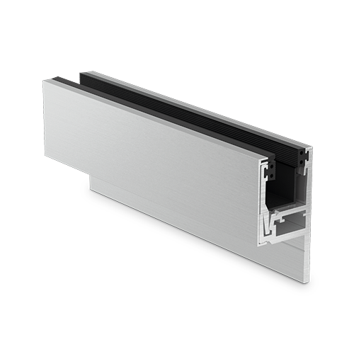 KAZIWALL side profile 2-piece glass 20.76/21.52mm L=2500mm, aluminum natural anodized
