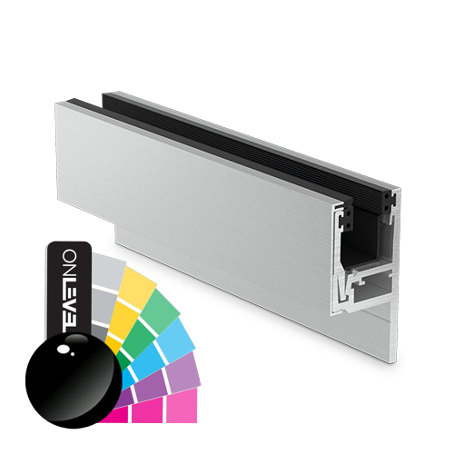 KAZIWALL side profile 2-piece glass 16.76/17.52mm L=5000mm, aluminum RAL shiny