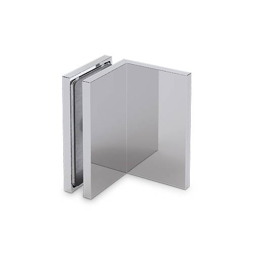 EXCITE connector glass-wall 90°, glass 8/10mm, brass chrome plated