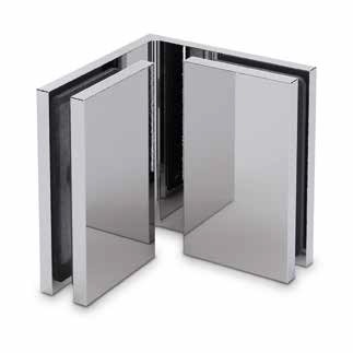 EXCITE connector glass-glass 90°, glass 8/10mm, brass chrome plated