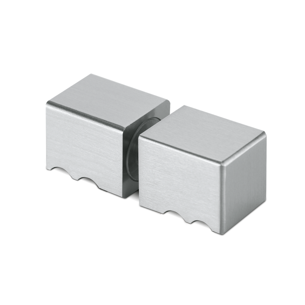 Shower door knob 30x30x30mm, 2-sided, glass 6-12mm brass chrome plated