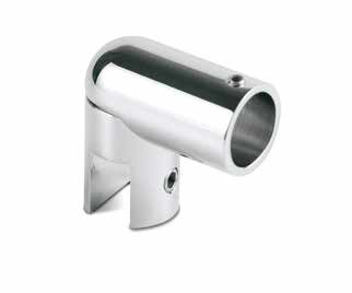 Glass connector for tube Ø19mm and glass 6/8/10mm, brass chrome plated