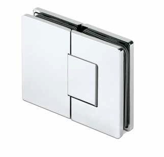 XTREME shower door swing hinge, glass-glass 180° with zero position adjustment for glass 8/10mm, brass chrome plated