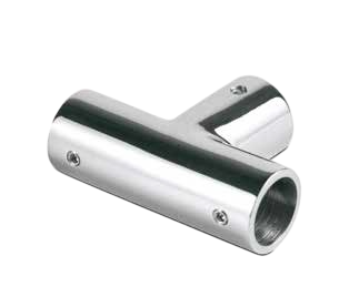 T-connector for tube Ø19mm, brass chrome plated