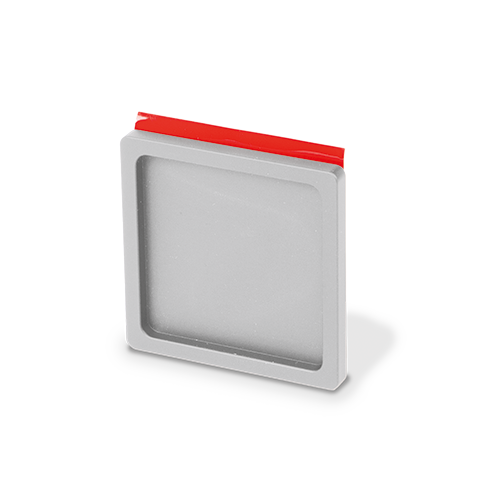 Shell handle set self sticking 65x65x6mm, alum. natural anodized