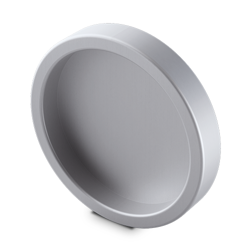 Shell handle set self sticking Ø65x6mm, alum. natural anodized