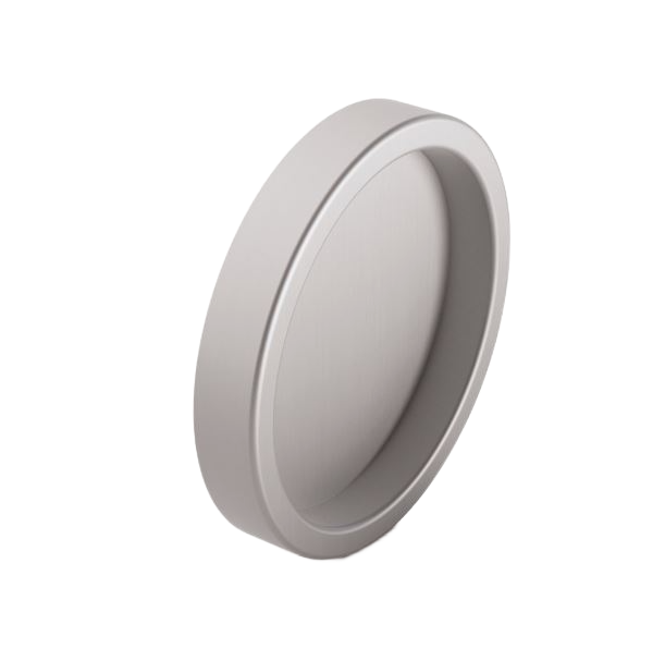 Shell handle set self sticking Ø65x6mm, aluminum stainless steel look