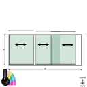 SunView model 1 left opening 3-lanes half height L=xxxxmm (max. 4500mm) H=xxxxmm (max. 1700mm), aluminum RAL shiny (excl. locks, drivers and glass)