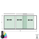 SunView model 1 left opening 3-lanes half height L=xxxxmm (max. 4500mm) H=xxxxmm (max. 1700mm), aluminum RAL structure (excl. locks, drivers and glass)