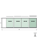 SunView model 1 right opening 5-lanes half height L=xxxxmm (max. 7500mm) H=xxxxmm (max. 1700mm), aluminum natural anodized (excl. locks, drivers and glass)